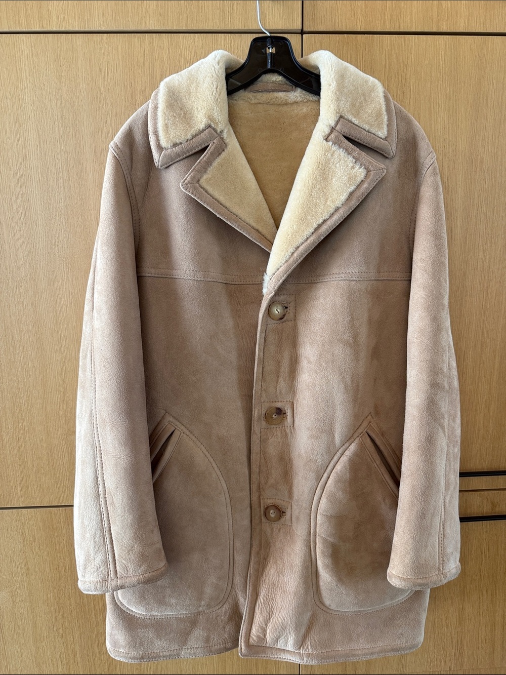 Vintage Sawyer of Napa Shearling Rancher Coat Suede Leather Sheepskin Jacket - Picture 10 of 13